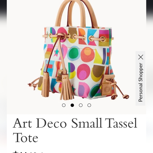 Dooney & Bourke Handbags - Dooney & Bourke Colorful Art Deco Tassel Tote, in like new condition. Used twice